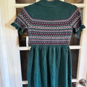 Girls Free Assembly Green Sweater Dress Size 10/12